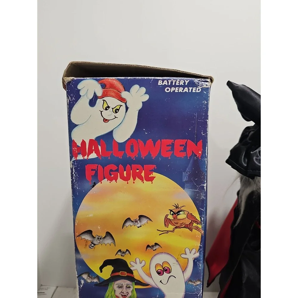 Vintage 1988 Funny Toys Halloween Animated Witch Lights Sound Motion With Box
